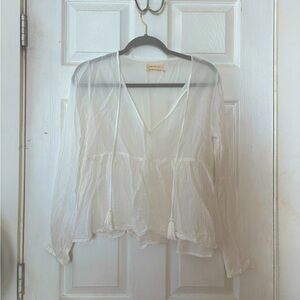 Urban Outfitters White Cotton Beachy Blouse Size Small